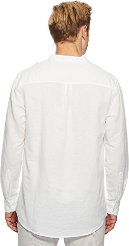 Perry Ellis Men's Long-Sleeve Solid Linen Cotton Popover Shirt3