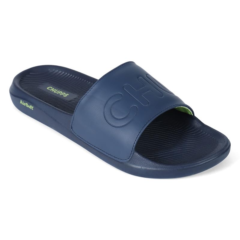 Image of CHUPPS Pure Black Drift Orthopedic Slippers | Soft Footpharma Footbed | Breathable Ventilation Holes | Lightweight Flip Flops | Anti-Skid Chappals for Everyday For Mens