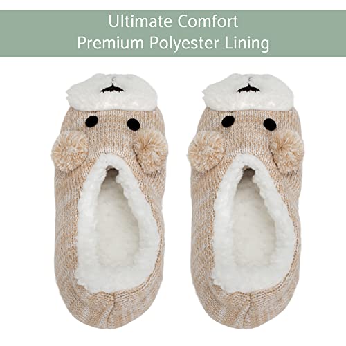 Elanze Designs Womens Animal Cozy Indoor Plush Lined Non Slip Fuzzy Soft Slipper2