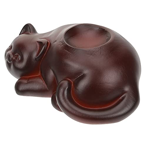 LIFKICH 猫デザインスタンド おもちゃ 猫の家具 猫の置物 猫引っ掻き 球 猫皿 鹿の置物家の装飾 上げられた猫ボウル のトイレットペーパーホルダー ピット 樹脂 Coffee