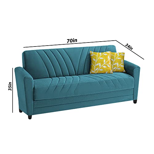 Image of Francis 3 Seater Sofa Set for Living Room (Turquise Fabric)