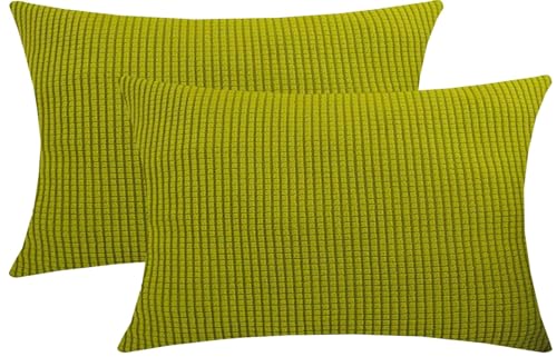 大型クッションカバー45 x 45 60 cmx 60 cm装飾正方形抱き枕カバーグリーン/ベージュ/ブラウン、ソファリビングソファ、長方形40 x 60 cm 30 x 50枕カバー、隠しファスナー付き(Fruit green,50x90cm (Set