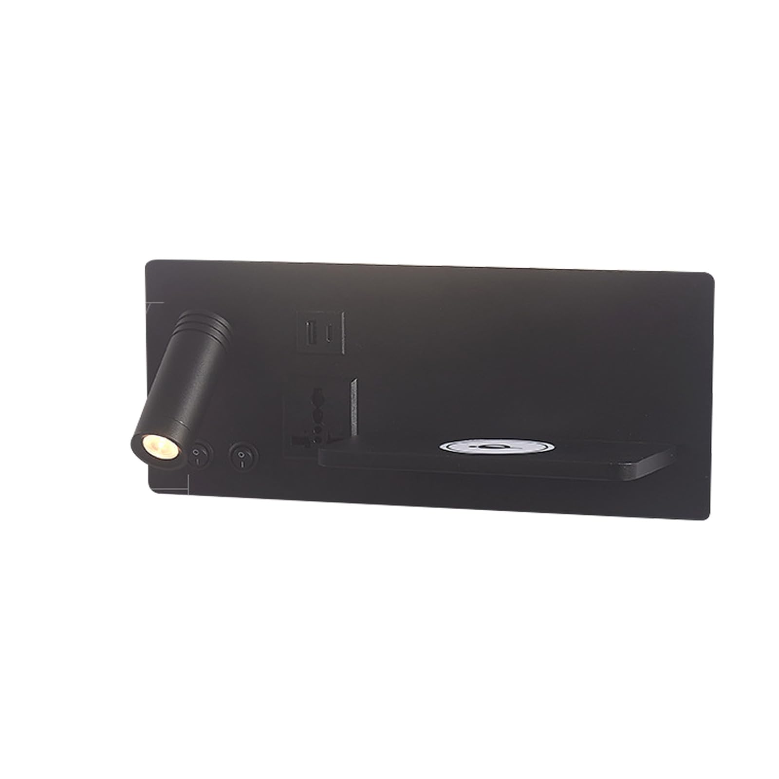 Lámpara de pared interior LED con puerto USB negro aplique con interruptor integrado 8