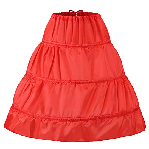 Girls' 3 Hoops Petticoat Full Slip Flower Girl Crinoline Skirt Full Slips Flower Girls Crinoline