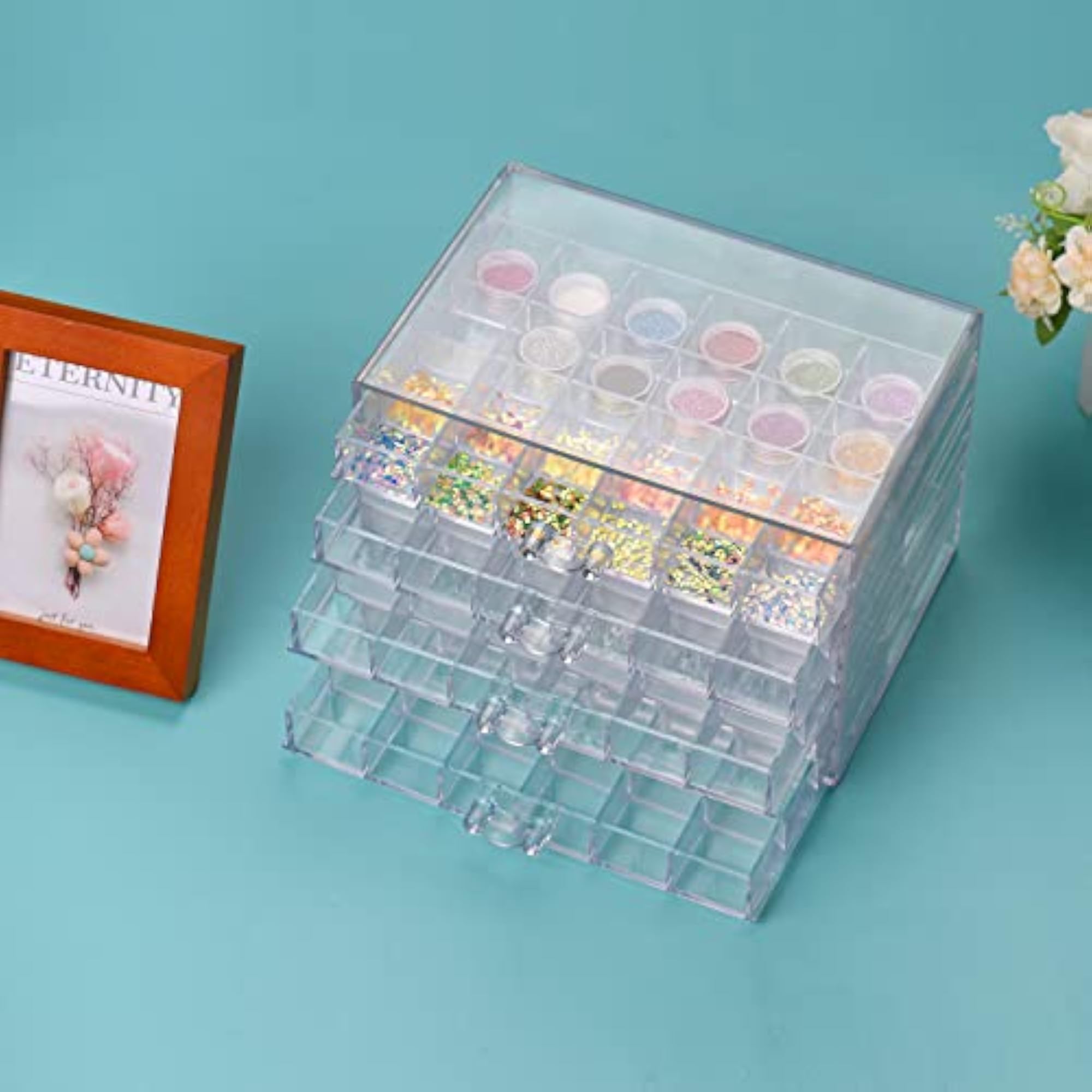 5 Layers Transparent Acrylic Storage Drawer for Nail Polish Art