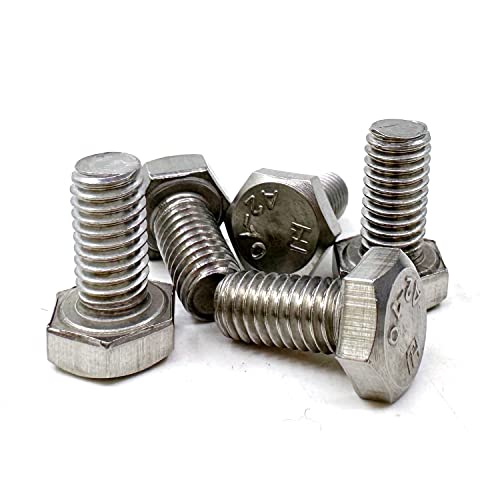 Image of M6 Hex Bolt, M6-1.0 x 12mm Hex Head Screw Bolts, 304 Stainless Steel, Fully Threaded, Plain Finish, Hex Tap Bolts 25 PCS (M6x12mm)