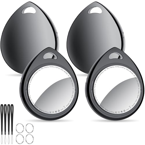 QCOQ® Air Tags Lot de 4 Noir 2025, Traceur Bluetooth...