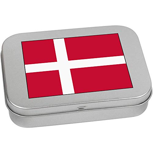 Azeeda 110mm 'Denmark Flag' Metal Hinged Tin/Storage Box (TT00104063)