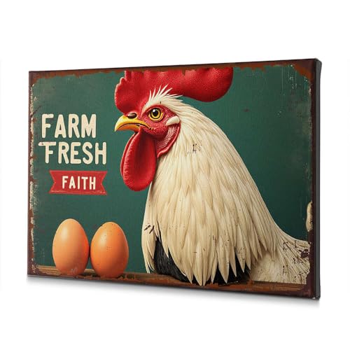 Toile décorative œufs frais WTD 30x40 cm pour habiller un mur vide