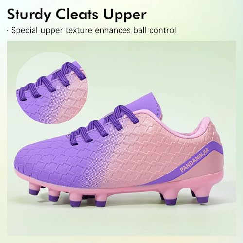 PANDANINJIA Girls Soccer Cleats Athletic Outdoor Boys Kids Football Cleats Little Big Kid Soccer Shoes4