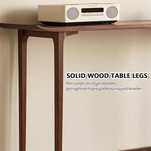 Mesa de entrada de madera maciza decorativa con acabado estilo rustico 7