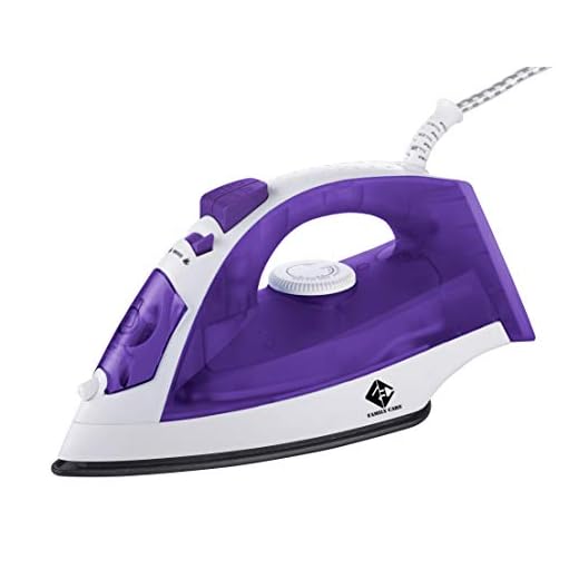Family Care Plancha de Vapor, Plancha de Ropa de Vapor, Suela Cerámica Antiadherente, 2000W, 140 ml, Autolimpieza, Color Blanco y Morado