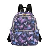 CHIFIGNO Women Cute Backpack Travel Back Pack Lightweight Purple Butterflies and Stars Small Backpack for Women Ladies Shoulder Bag Handbag