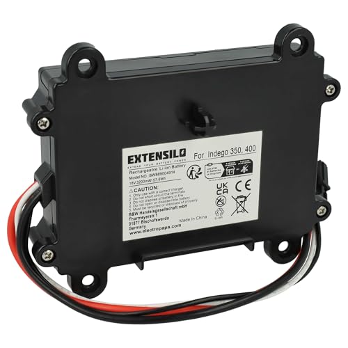 EXTENSILO Akku kompatibel mit Bosch Indego 350, M 700, 400, XS 300, S 500 Rasenroboter (3,2Ah, 18V Li-Ion)
