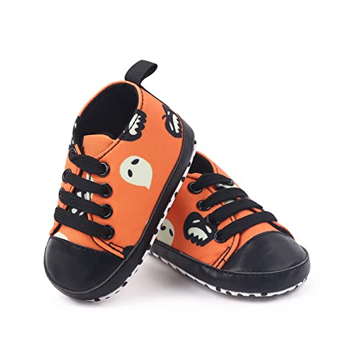 sfdgfhyf 0-18 MonthsToddler Casual Boy Shoes Infant Toddler Shoes Soft Sole Cute Bow Plaid Fruit Print (Black, 6-12 Months)4