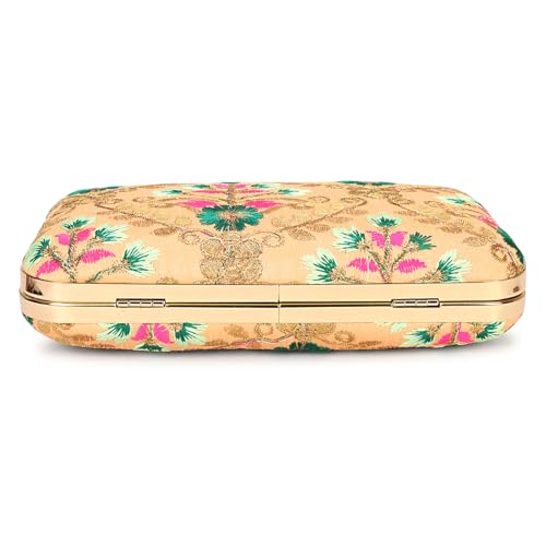 Image of LONGING TO BUY Hand Crafted Designer Box Clutch - Zari Embroidery For Women