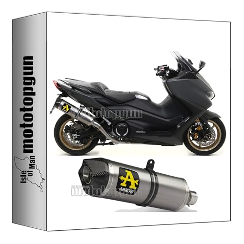 pot echappement approuve arrow race-tech en aluminium avec embout en carby compatible avec yamaha tmax t-max 560 2020 2021 mototopgun 73514ak