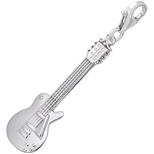 Electric Guitar Charm with Lobster Claw Clasp, Charms for Bracelets and Necklaces