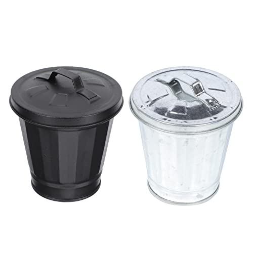 2 piezas mini canecas de basura para baño y cocina miniatura 1