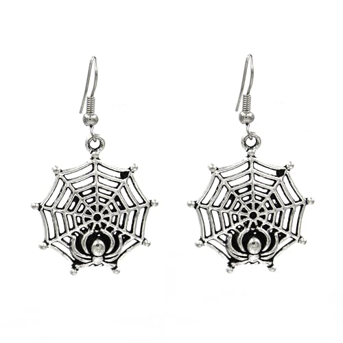 Boucles d'oreilles pendantes toile d'araignée en argent 925