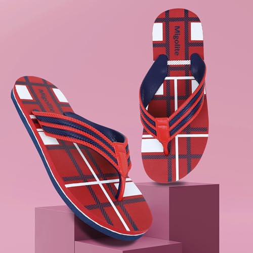 Image of Men's Stylish Checked Flip-Flops | Soft Sole Casual Slippers for Comfort