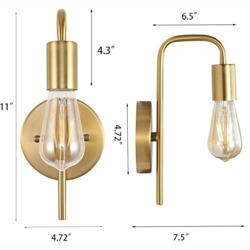 Aplique de pared moderno para eliminar sombras en el tocador del baño con dos lámparas E27 oro 5