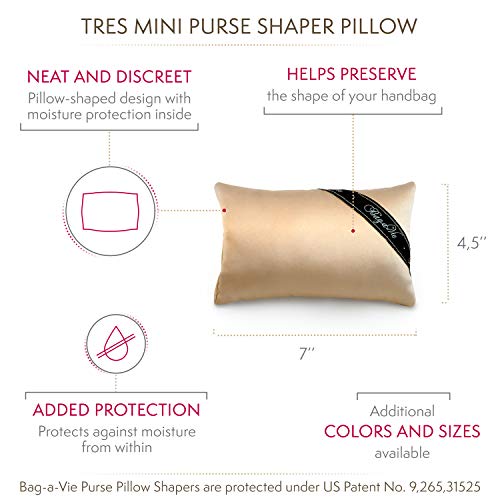 Image of Bag-a-Vie Handbag Purse Shaper Pillow - Tres Mini 7 inchx4.5 inch - Fits Chanel & More