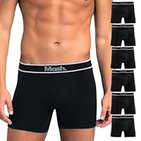 MASH 6 Cuecas Boxer Microfibra Poliamida Sem Costura Box Masculina, 6 Preto, GG