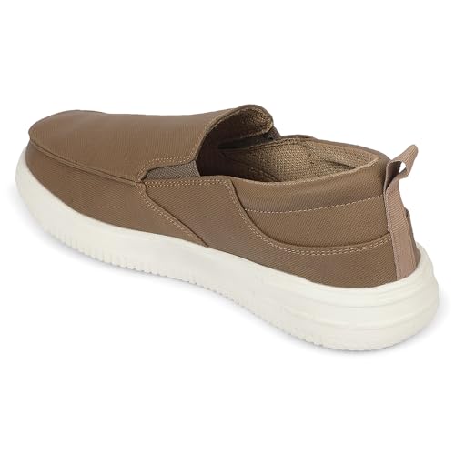 Image of Liberty LEAP7X Brown Walking Shoes for Men - Slip-On Sporty Casual Slip-On
