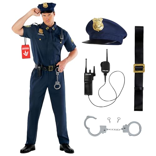Morph Disfraz Policia Hombre Adulto, Traje Policia,Disfraces Policía, Disfraz Carnaval Hombre y Halloween, L