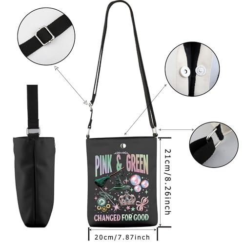 WCGXKO Musical Witch Inspired Crossbody Bag Changed for Good Witch Fan Gift Musical Gift Evil Witch Merch2