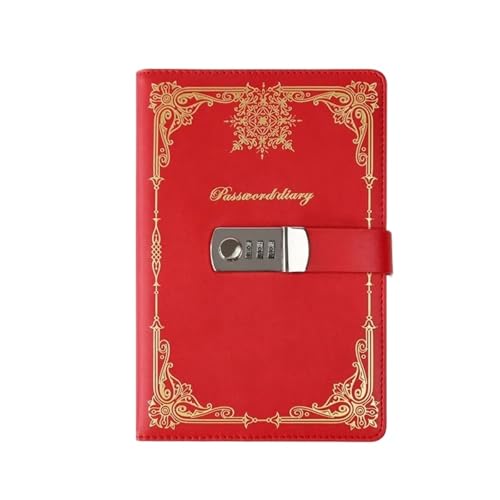 Bloc-notes A5 avec cadenas en cuir rouge le cadeau vintage idéal pour étudiants