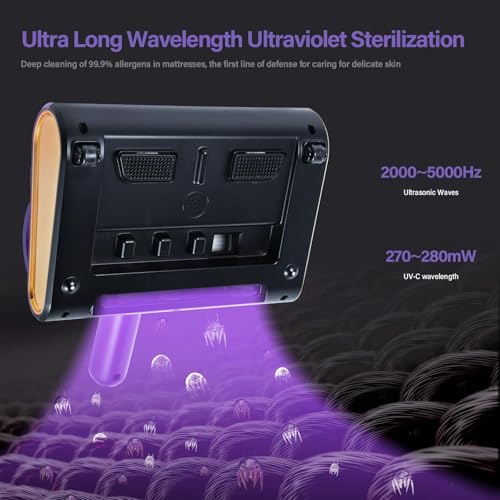 JJZNCLLEN Mattress Vacuum Cleaner uv sanitizing, 16kpa Mattress Vacuum Cleaner Powerful Suction, Handheld Couch Cleaner Machine Deep Cleaner for Bed Cleaning, Sheet, Fabric Sofa Vacuuming by JJZNCLLEN - Used condition - Image 7