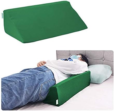 Pillow Wedge for Sleeping Foam Incline Pillow Bed Positioning Wedge for Adults, Side Sleeper, Pregnancy Belly, Back (Green)