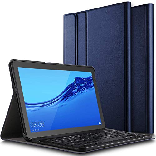 Claelech Funda para teclado Huawei Mediapad T5 10.1 2018, funda magnética delgada de cuero con...