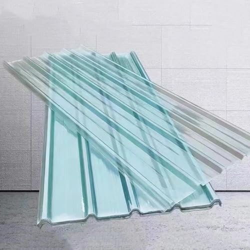 Paneles de techo transparentes de fibra de vidrio de 2 mm, placas corrugadas de FRP, fáciles de cortar/plegar, juego de 4 piezas (93 x 100 cm) para cobertizos de invernaderos