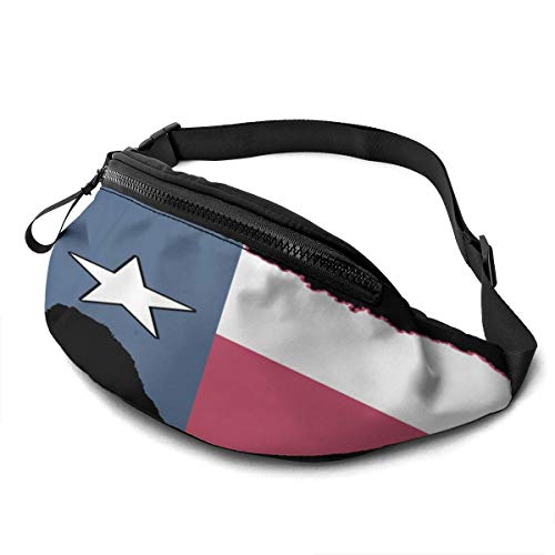 Kimisoy Texas Flag Map Waist Bag Portable Belt Bag Durable Zipper Fanny Pack