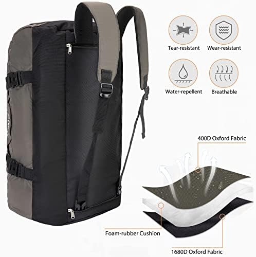 Ubon Large Duffel Bag Weekender Bags with Shoe Compartments 4-Way Sports Gym Backpack with Padded Straps 45L 55L 65L 80L Camping Traveling Duffle Bag 2 Ubon Large Duffel Bag Weekender Bags with Shoe Compartments 4-Way Sports Gym Backpack with Padded Straps 45L 55L 65L 80L Camping Traveling Duffle Bag