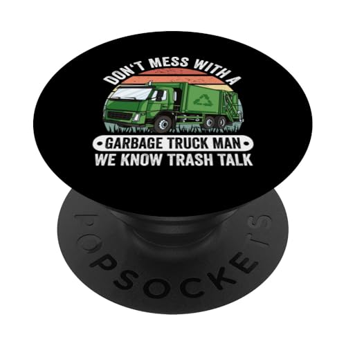 Retro Garbage Truck Funny Trash Collector Picker Vintage PopSockets Standard PopGrip