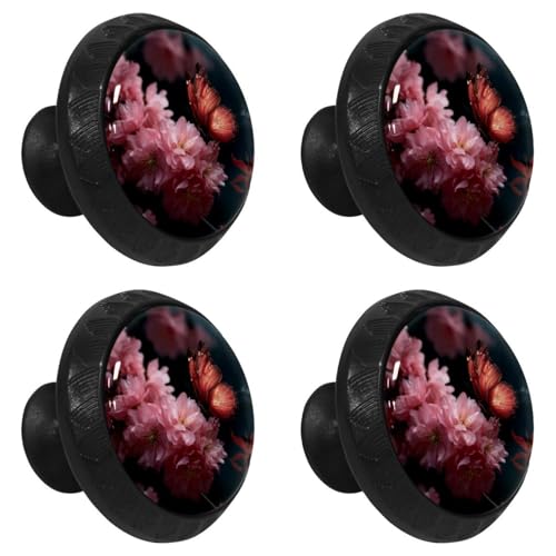 Boutons de placard papillon et fleur x4 pour cuisine et commode - 3