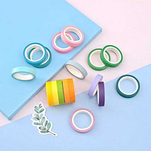 STOBOK, 40 rolos de fitas adesivas Washi, fita colorida de arco-íris, fita decorativa para álbum de