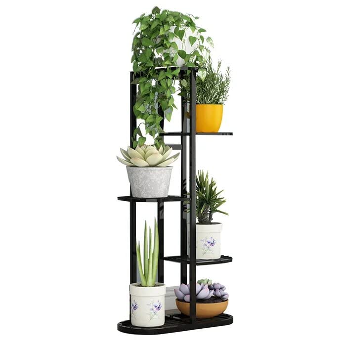 Bee Creative Metal 5 Tier 6 Potted Plant Stand Multiple Flower Pot Holder Shelves Planter Rack Storage Organizer Display for Indoor Outdoor Garden Balcony (Black) (B0B4K5GBBQ) Amazon Price History, Amazon Price Tracker