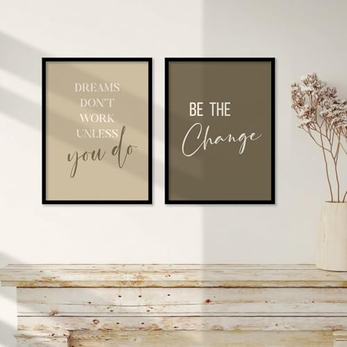 Image of kotart Engineered Wood - Quotes Frames for Wall Decor - Motivational Rectangular Photo Frame for Wall Decoration - Quotes Wall Poster with Frame for Room and Office - Set of 6 Black (Art 10, 19x25)