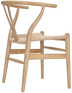Tomile Wishbone Chair Y Chair Solid Wood Dining Chairs Rattan Armchair Natural (ash wood natural color)