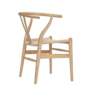 Tomile Wishbone Stoel Y Stoel Massief Houten Eetkamerstoelen Rotan Fauteuil Natuurlijk (essenhout natuurlijke kleur)