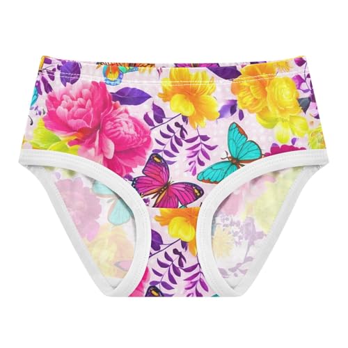 Cartoon Toddler Underwear Floral 2t Cotton Panties Little Girl Vibrant Colorful Floral Pink Undies Kids Briefs