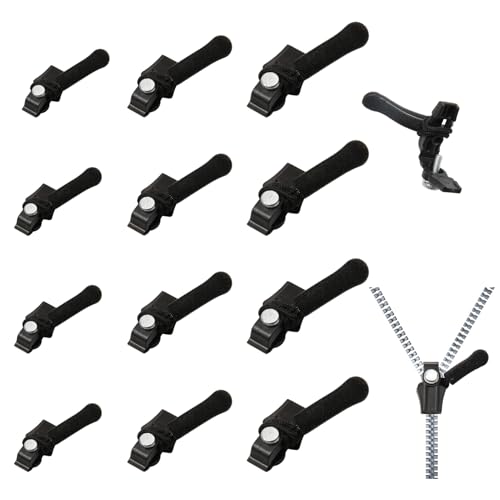 Amztour 12pcs Curseur Fermeture Eclair（S/M/L) Détachables Reparation Fermeture Eclair Kit de Réparation de Fermeture Zippée Universelle pour Couture de...