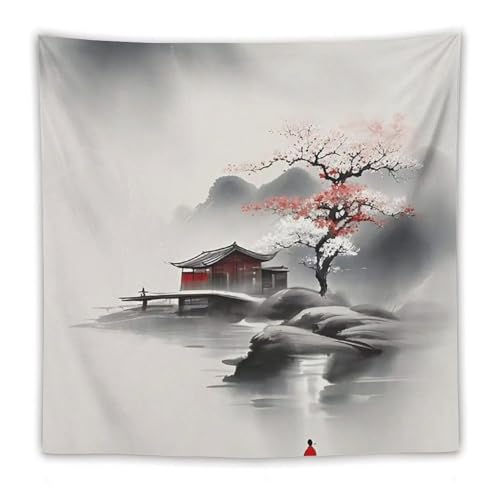 Tapisserie murale pour cacher un mur blanc grand tissu déco paysage avec fixations