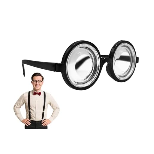 Nicky Bigs Novelties Round Bubble Thick Lensed Nerd Eye Glasses Fake Plastic Costume Prop