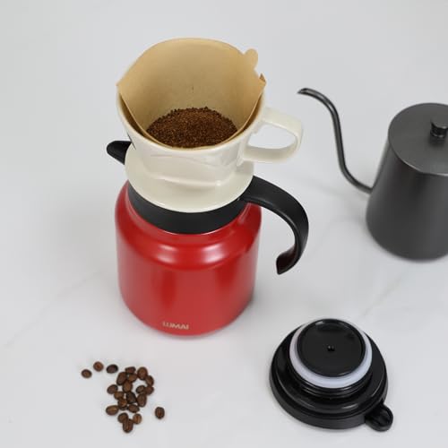 Garrafa de Café Térmica Instambul 1L Cafeteira de Aço Inox Leve Minimalista Bebidas Quentes Chá Leit